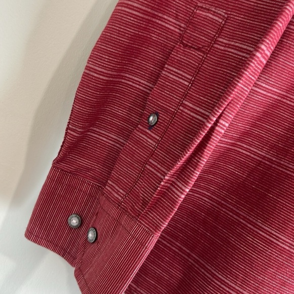 Point Zero Mens NWT Black Label Semi Fit Burgundy Button-Up Shirt Western Vibe L - Picture 7 of 14